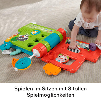 Fisher-Price HCL07 - Riesen Sitz&Steh Erlebnisbuch, elektronisches Lernspielzeug und Aktivitätszentr