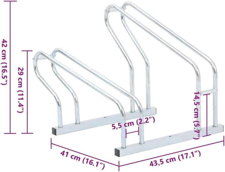 vidaXL Fahrradständer, Aufstellständer für 2 Fahrräder, Radständer Freistehend, Mehrfachständer Bode