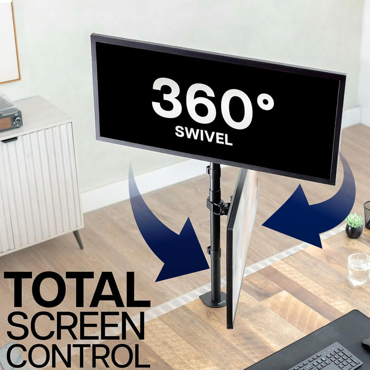 VIVO Dual LCD Monitor Desk Mount Stand Heavy Duty Stacked, Holds Vertical 2 Screens up to 32" (STAND