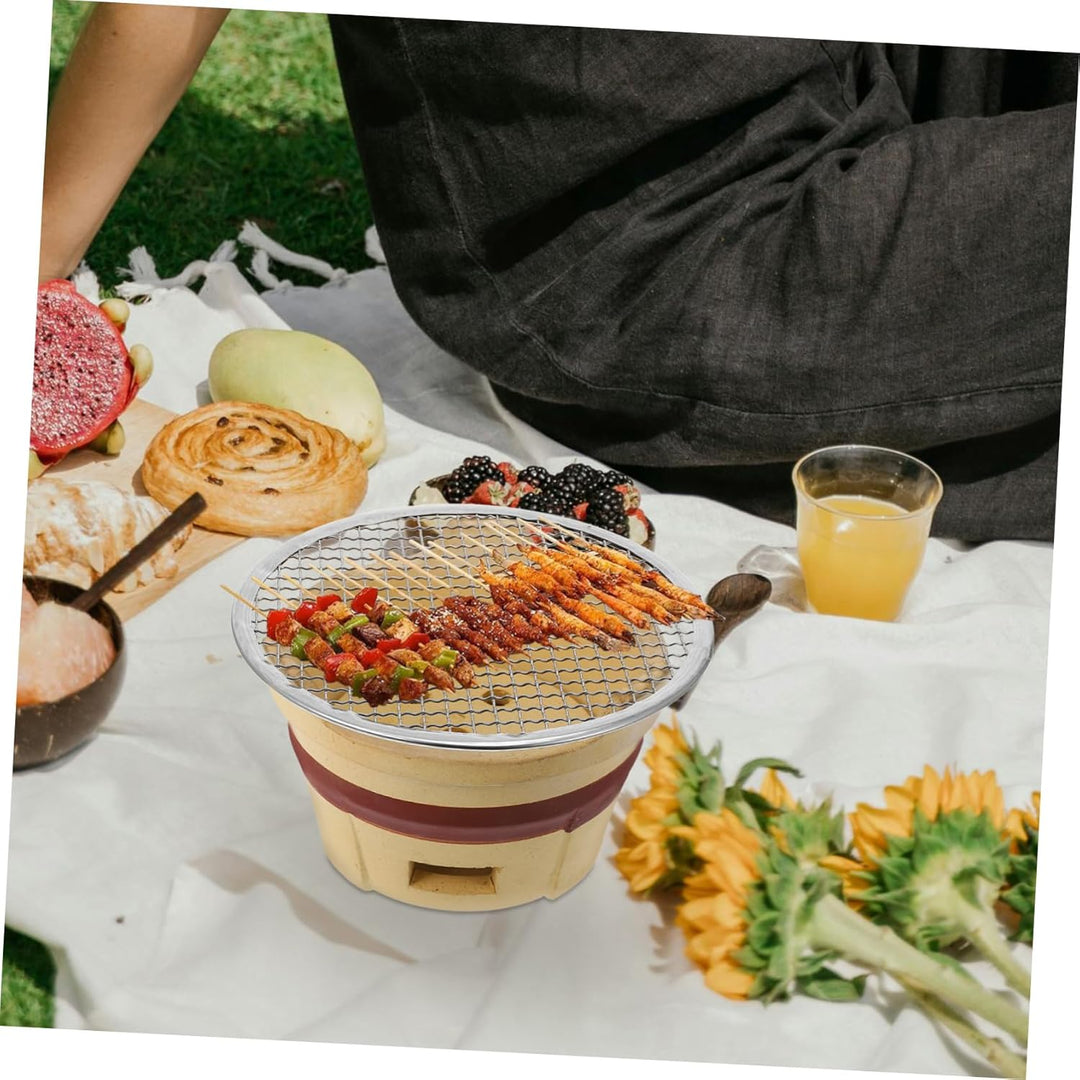 Yardwe 1 Satz Grill Lagerfeuergestell Japanische Platte Kohleofen Tragbarer Lagerfeuerrost Tandoor T