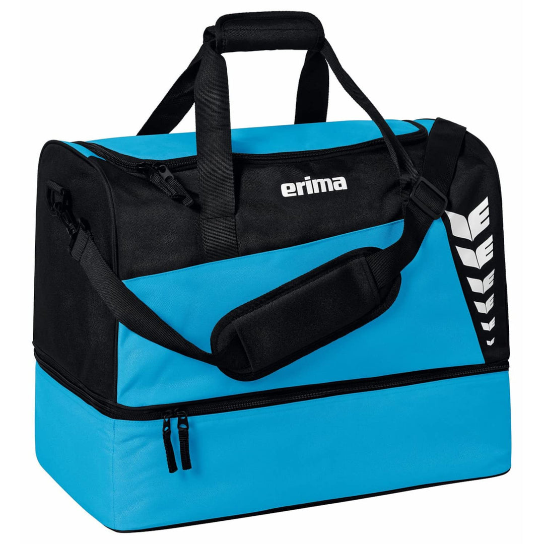 Erima Unisex Six Wings Sporttasche mit Bodenfach, Curacao/Schwarz