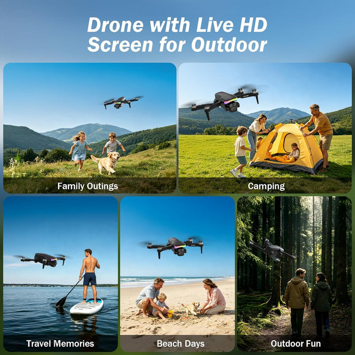 F417PRO FPV Drohne mit Kamera für Erwachsene Kinder Anfänger, LCD Bildschirm Fernbedienung, 1080P Mi