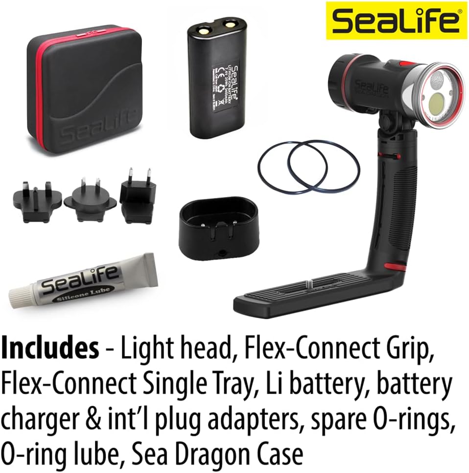 SeaLife Sea Dragon 3000SF Pro Dual Beam (SL679) LED-Licht-Set (Griff und Ablage), LED-Licht-Set (Gri