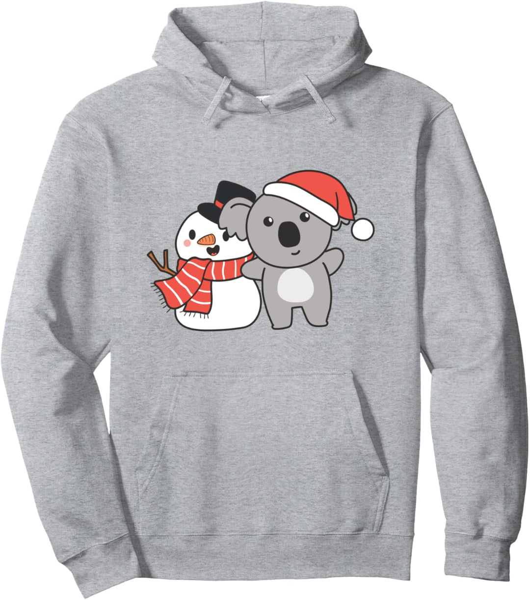 Koala mit Schneemann im Winter für Weihnachten Pullover Hoodie