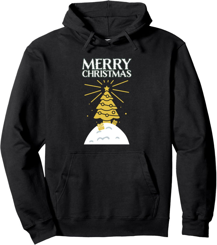 Merry Christmas Frohe Weihnachten Schnee Weihnachtsbaum Pullover Hoodie