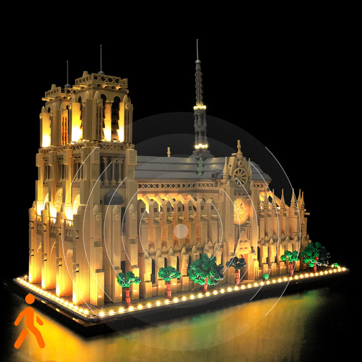 Premium LED-Lichtkit kompatibel mit LEGO 21061 Notre-Dame de Paris – Warme Beleuchtung für das Archi