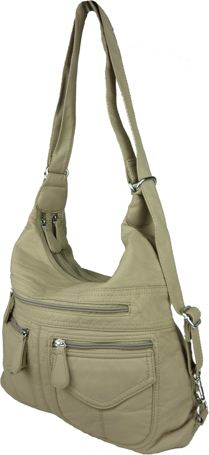 kennydoo Rucksacktasche I 2in1 Damen Rucksack und Handtasche in Einem I Schultertasche einfarbig uni