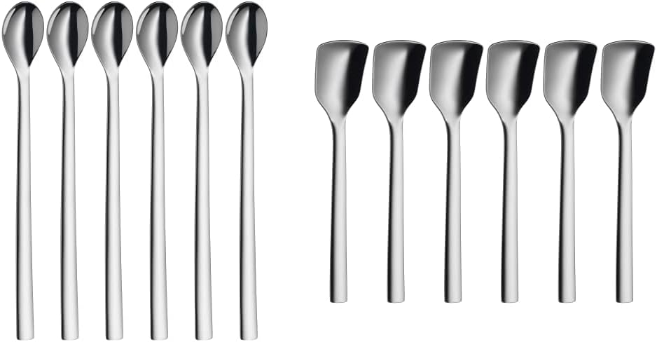 WMF Nuova Longdrinklöffel 6-teilig Lange Löffel 22 cm, Latte Macchiato Löffel, Joghurt, Cocktail & N