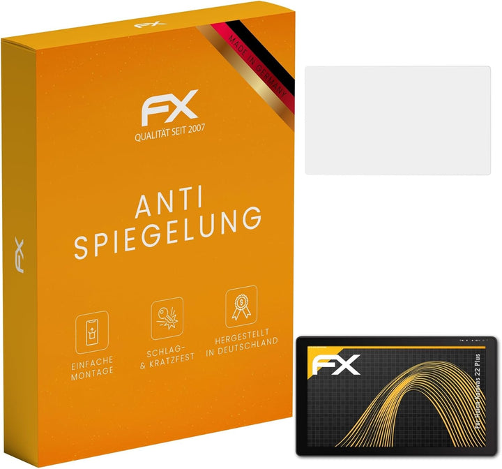 atFoliX Panzerfolie kompatibel mit Huion Kamvas 22 Plus Schutzfolie, entspiegelnde und stossdämpfend