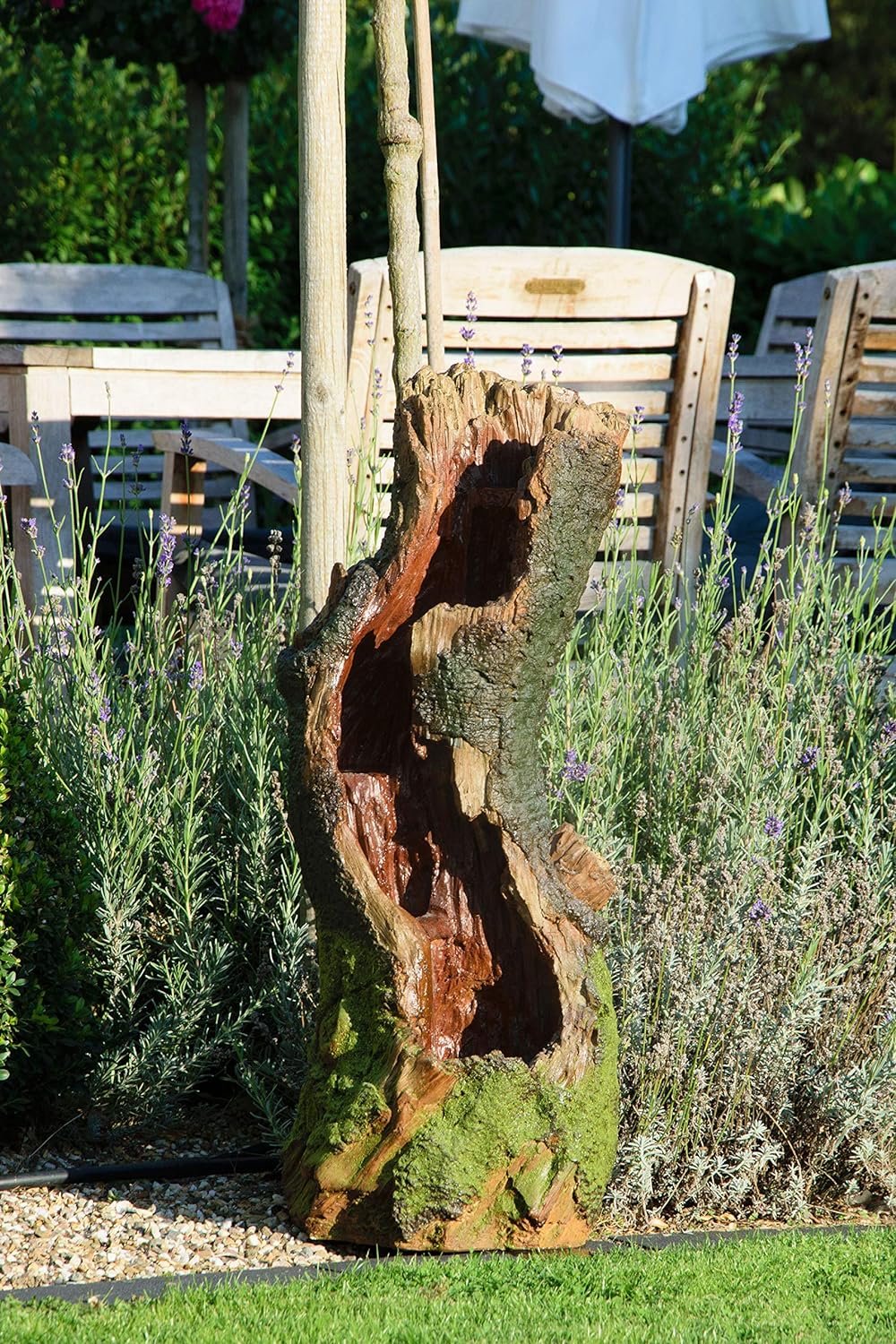 dobar® 96310e Grosser Design Gartenbrunnen Naturgeist | Terrassenbrunnen mit LED-Beleuchtung | Wasse