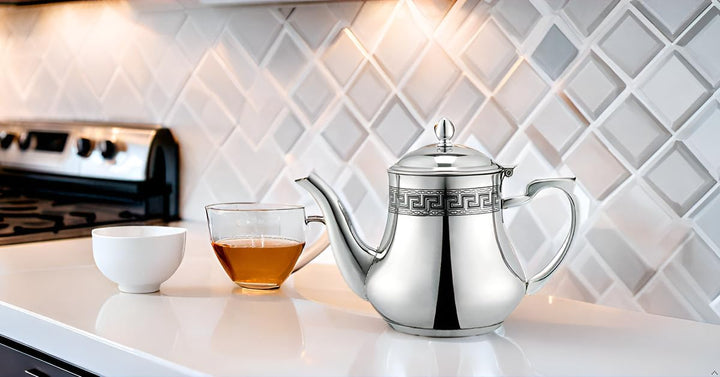 Orientalische Induktions-Teekanne 1,5 L, Orientalisch Teapot aus Messing, mit integriertem Filter, t