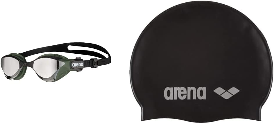 ARENA Unisex Cobra Tri Swipe Mr Schwimmbrille (1er Pack) Silver-Army Einheitsgrösse Bundle mit Unise
