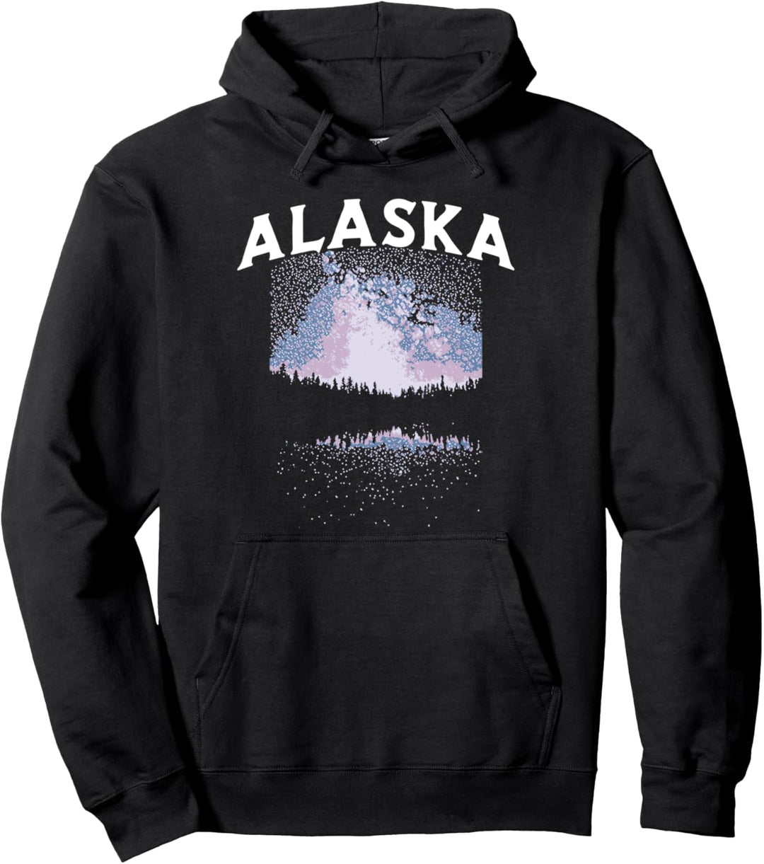 Alaska Milky Way Stars at Night Vintage Graphic Pullover Hoodie
