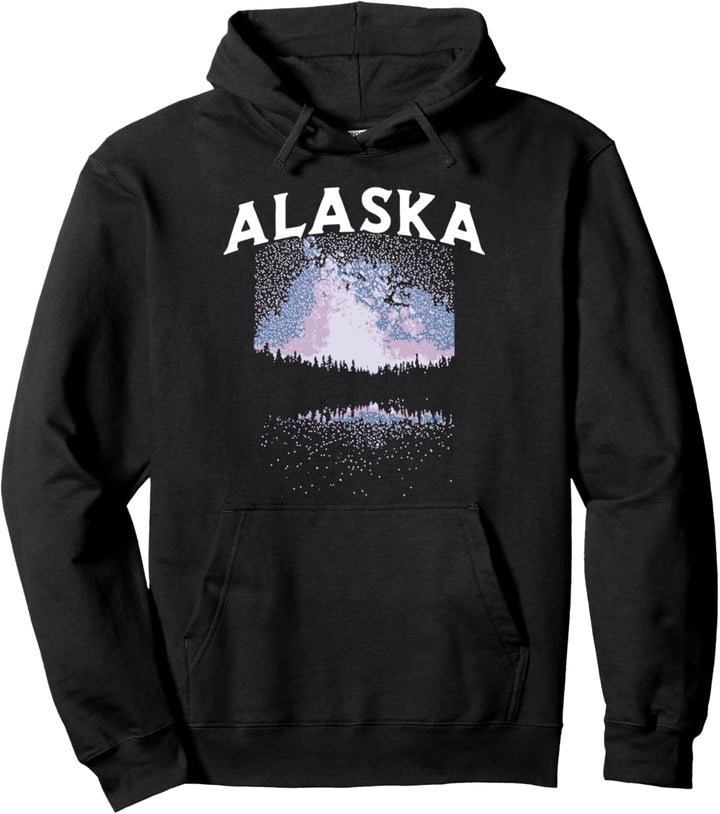 Alaska Milky Way Stars at Night Vintage Graphic Pullover Hoodie