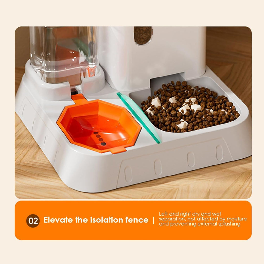 Futter- Und Wasserspender Für Katzen, Automatischer Futterautomaten Für Katzen & Kleine Hunde, 2 In