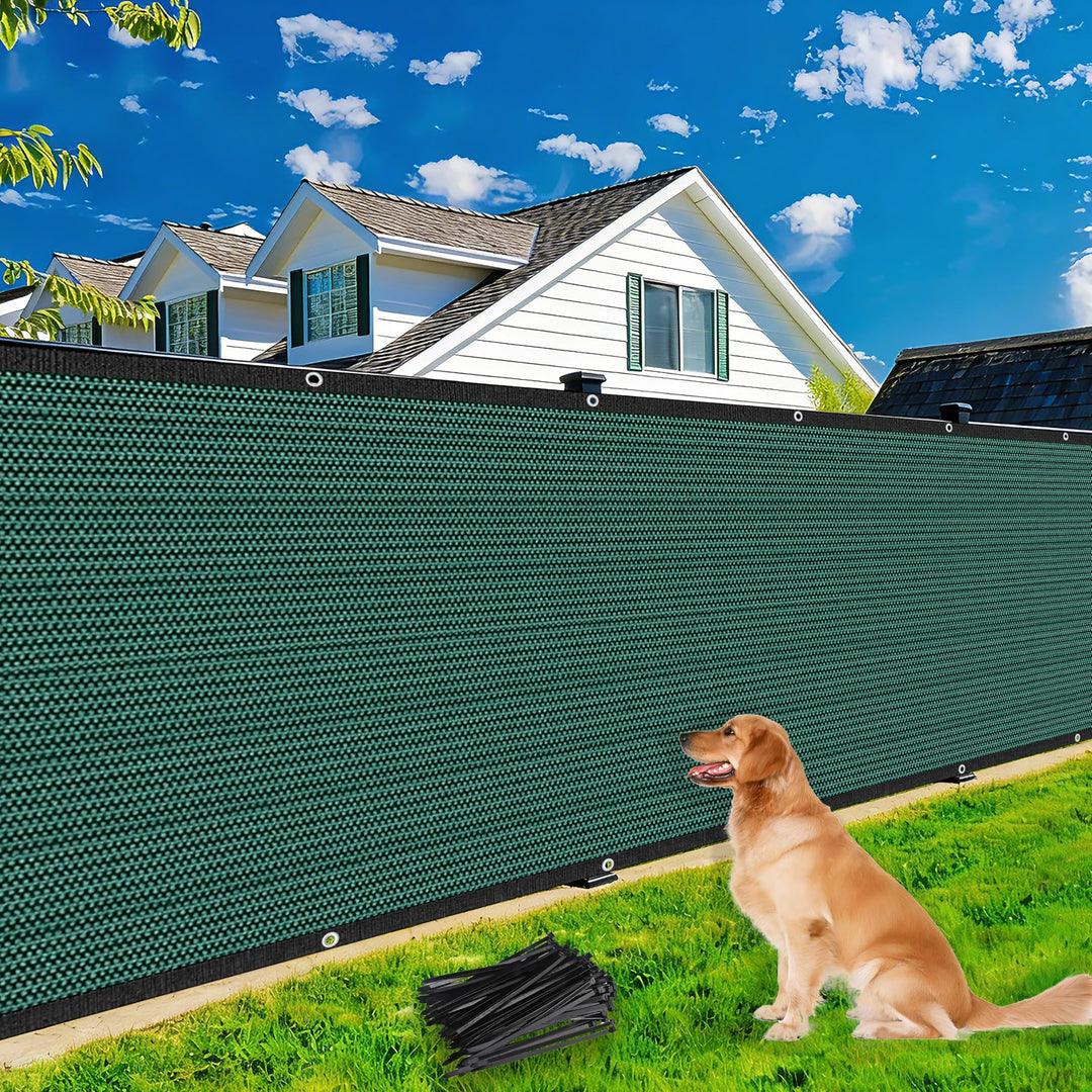Zaunblende Sichtschutz Grün-Schwarz,1.2x6m, Sichtschutzzaun 90% HDPE-Schattennetz für den Aussenbere