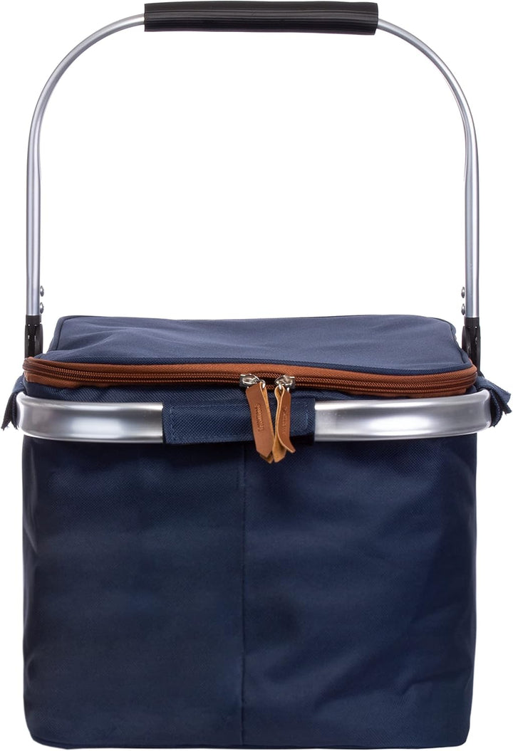 Brandsseller Einkaufskorb Kühlkorb Shopper Lunchtasche Kühltasche Picknickkorb Klappbar (ca. 46x29x2