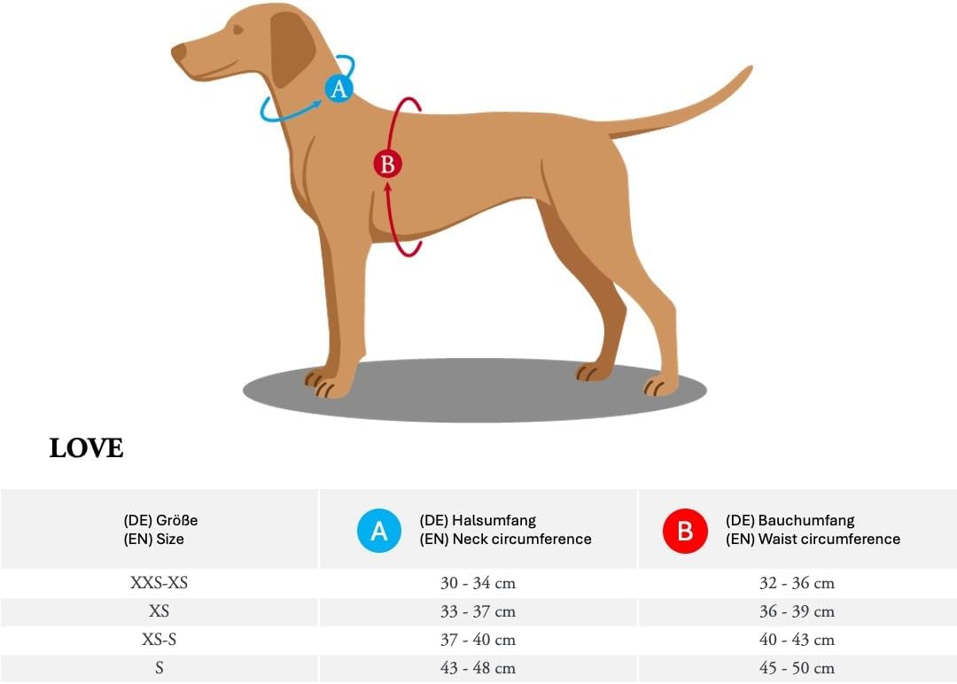 Hunter Hundegeschirr Love, Farbe: rot, weiches Rindsleder, atmungsaktive Mesh-Polsterung, Herz handg