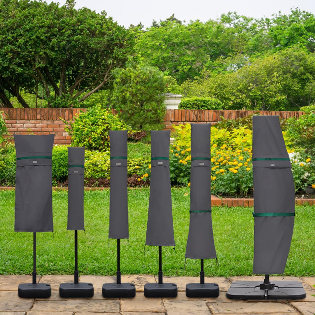 Sekey Sonnenschirm Schutzhülle mit Stab, Abdeckhauben für 350cm / 200x300cm Gartenschirm mit Belüftu