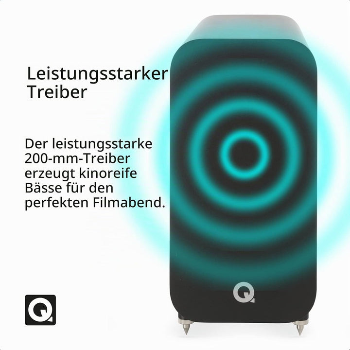 Q Acoustics Aktiver Subwoofer 3060S Schwarz, Schwarz