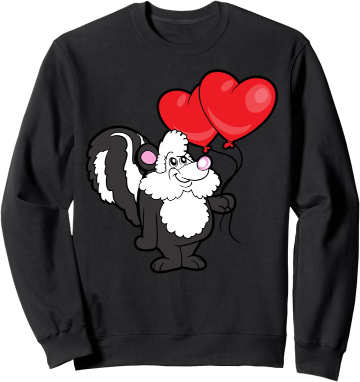 Romantisch Valentinstag Herz Liebe Paar Stinktier Freundin Sweatshirt