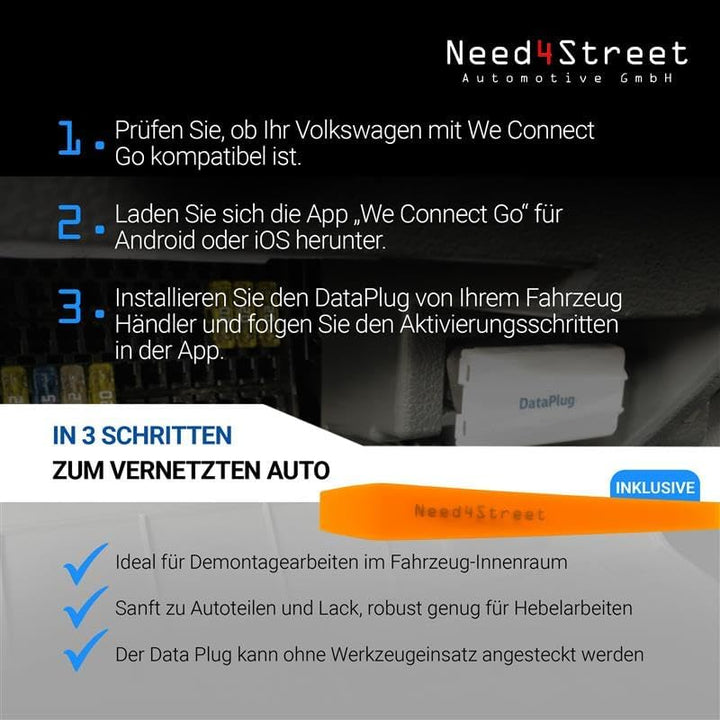 Need4Street Data Plug 5GV051629M kompatibel mit Volkswagen, Dataplug für Smartphone App We Connect G