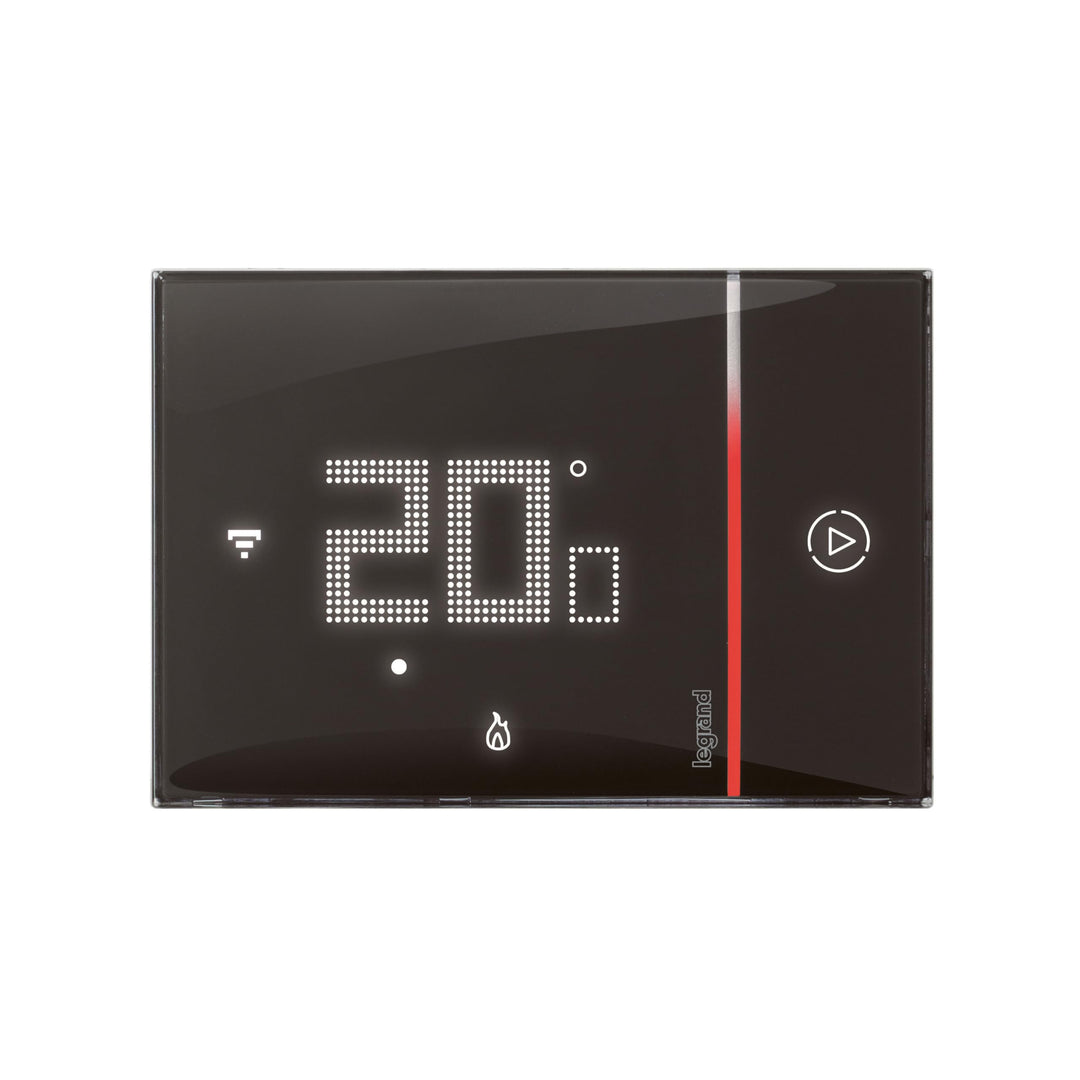 LEGRAND - Smarther with Netatmo Smart Thermostat für Unterputz Montage - 2 Module - Schwarz - 49039