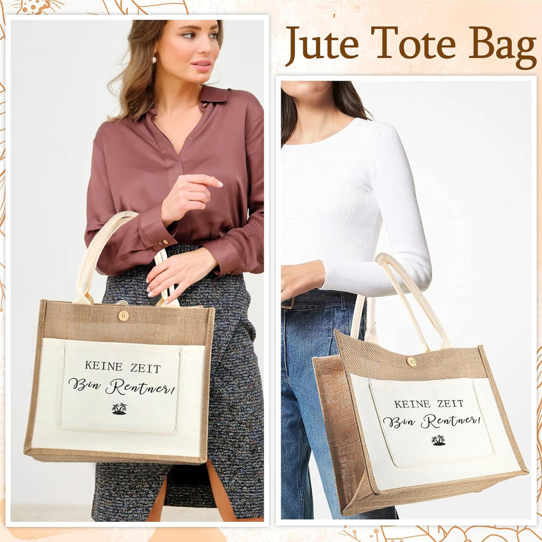 Tarklanda Jutetasche Damen Geschenk Jute Shopper Bag, Jute Einkaufstasche personalisiert Jutebeutel