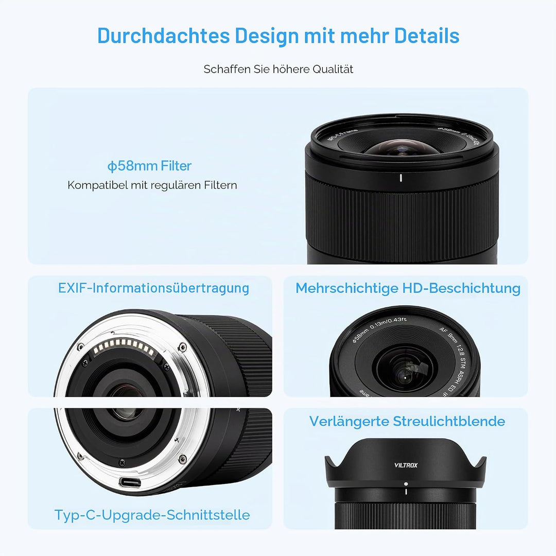 VILTROX AF 9mm F2.8 f/2.8 Air Objektiv für Nikon Z-Bajonett, 113,8° Ultraweitwinkel-Autofokus-Porträ