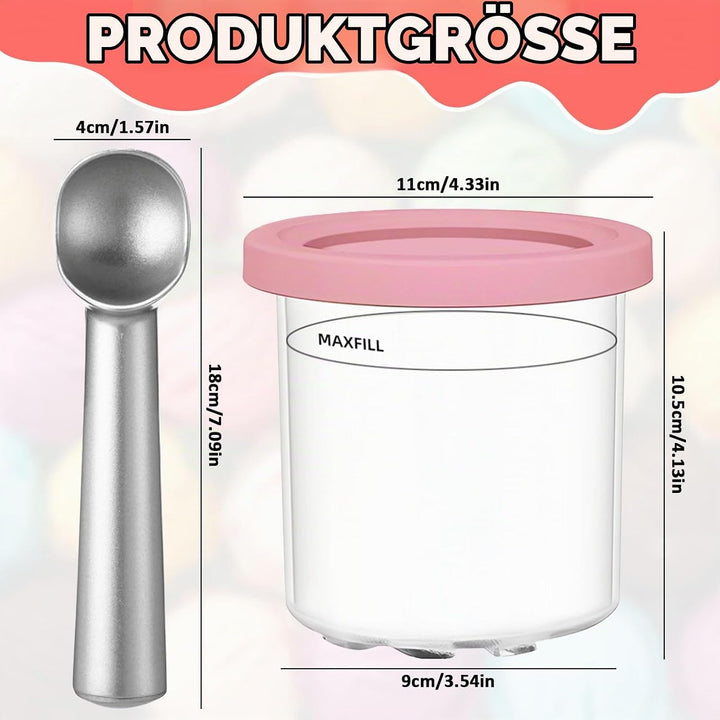 4 Stück Creami Behälter für die Ninja Creami Eismaschine, Behälter für Ninja Creami Eismaschine, Eis