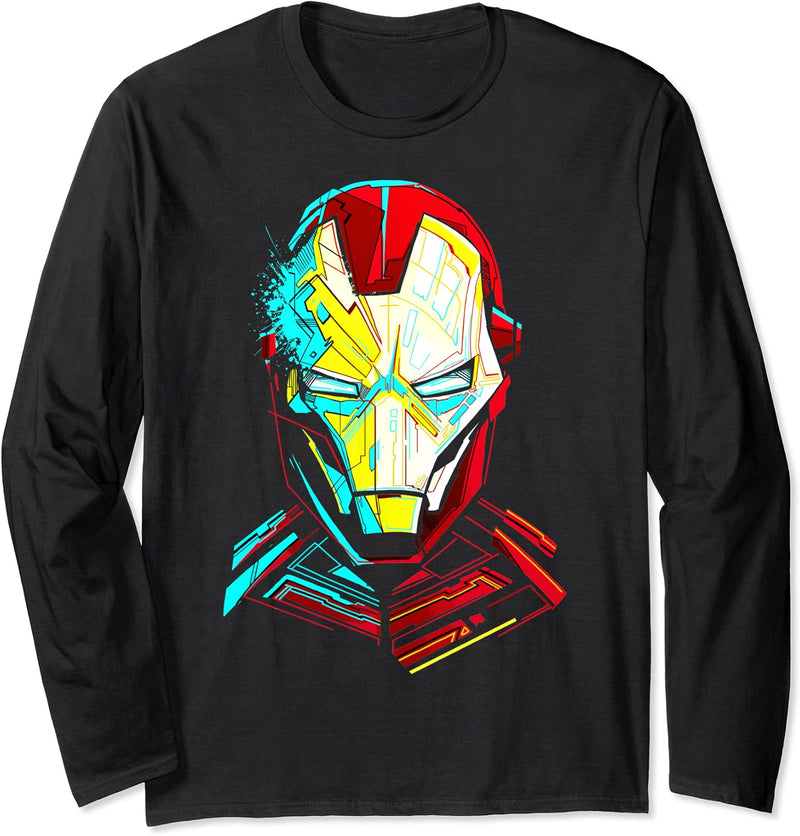 Marvel Iron Man Impressive Cubism Mugshot Langarmshirt