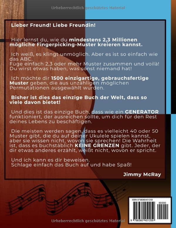 Fingerstyle Ukulele. Unlimited Fingerpicking Patterns Generator für Low G Ukulele. Band 2.: Der schn