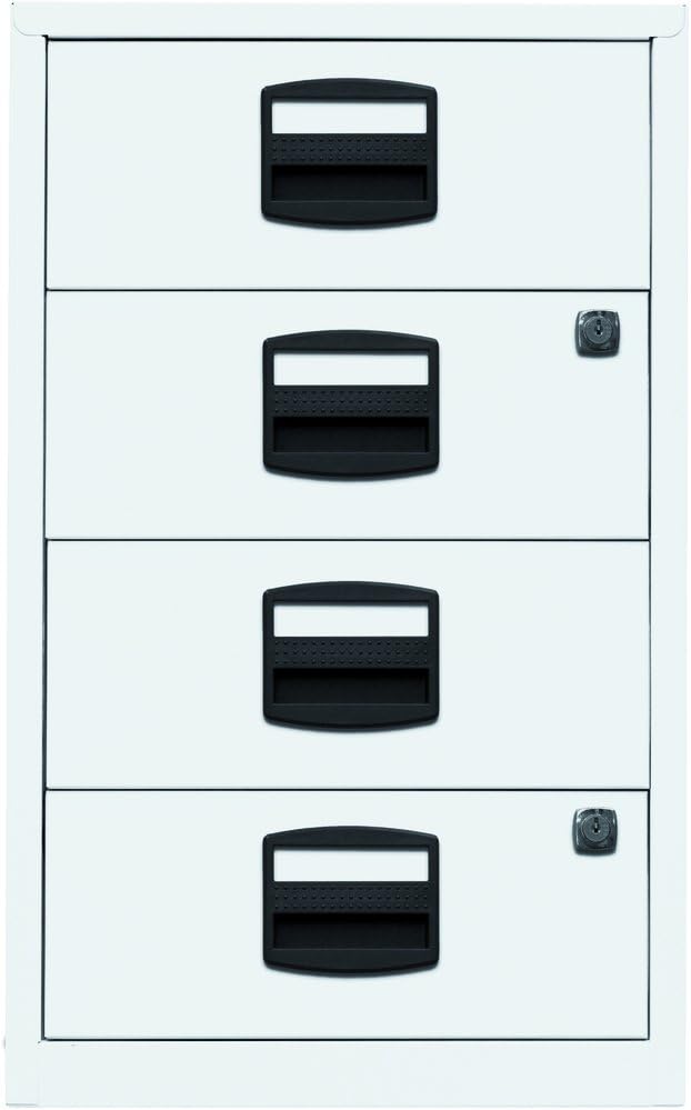 Bisley Home Beistellschrank PFA, 4 Universalschubladen, Metall, 696 Verkehrsweiss, 40 x 41.3 x 67.2