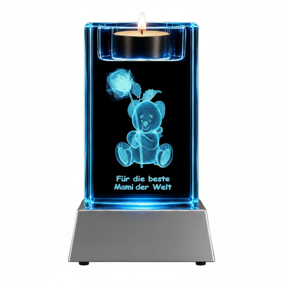 Kaltner Präsente Stimmungslicht - EIN ganz besonderes Geschenk: LED Kerze/Kristall Glasblock / 3D-La