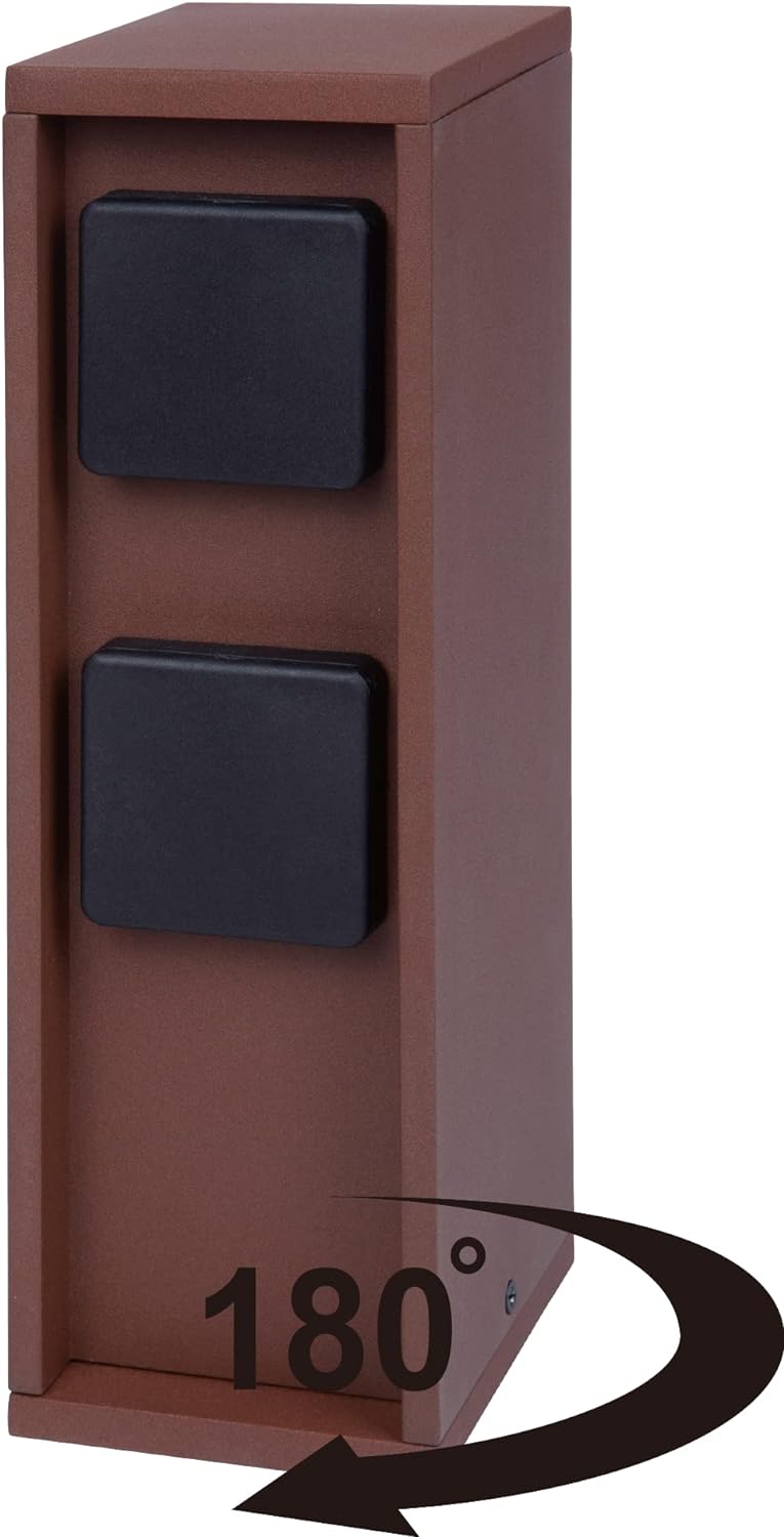 Bold 19417 Pado Aussen-Steckdose-Garten Steckdosen-Säule 3-Fach Stecker in Rost Design (Lichtsensor