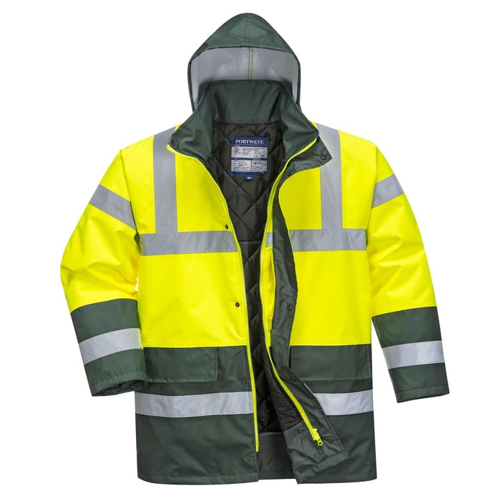 Portwest Warnschutz Kontrast Traffic-Jacke, Grösse: M, Farbe: Gelb/Grün, S466YGRM, Medium Gelb/Grün