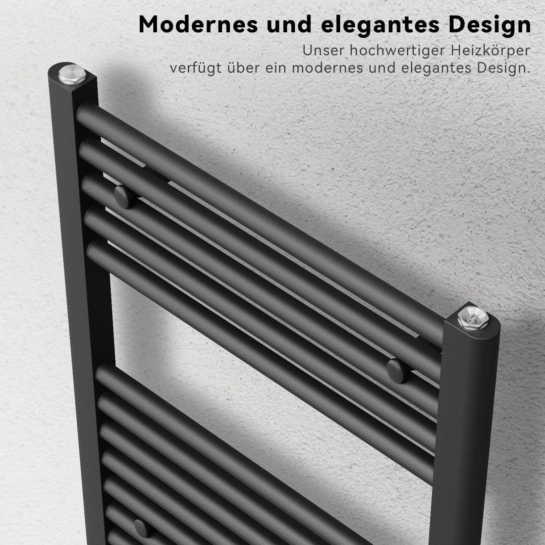 SONNI Handtuchtrockner Heizkörper Bad Mittelanschluss Handtuchwärmer Badheizkörper Anthrazit Gerade