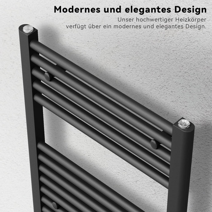 SONNI Handtuchtrockner Heizkörper Bad Mittelanschluss Handtuchwärmer Badheizkörper Anthrazit Gerade