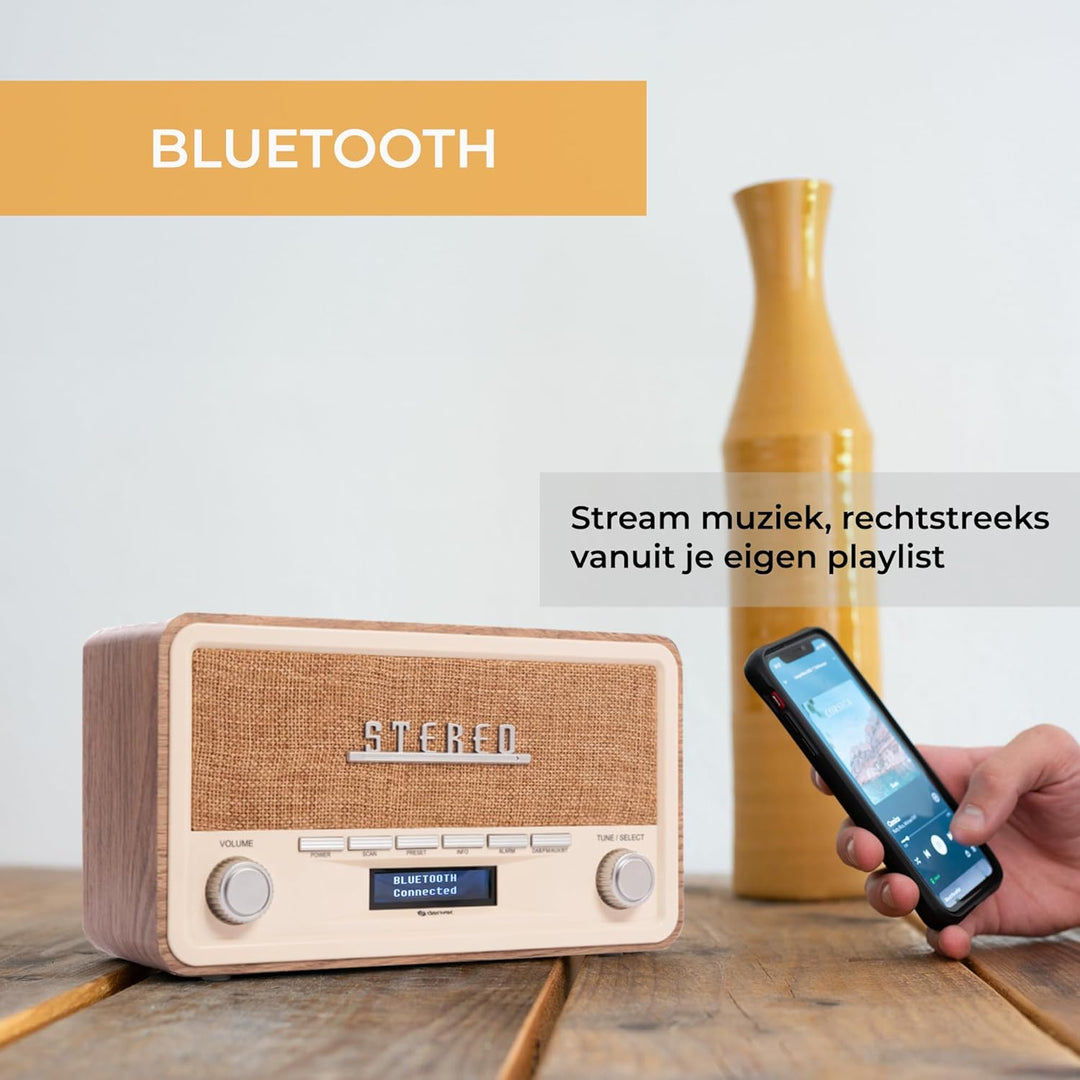 Denver Retro-Bluetooth-Radio, DAB-18 WH, Sport, Mehrfarbig (Mehrfarbig), Einheitsgrösse