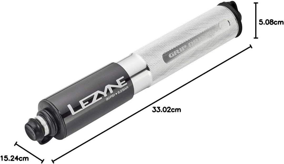 Lezyne Unisex-Adult Grip Drive Hv Minipumpe S 185mm silber, S 185mm silber