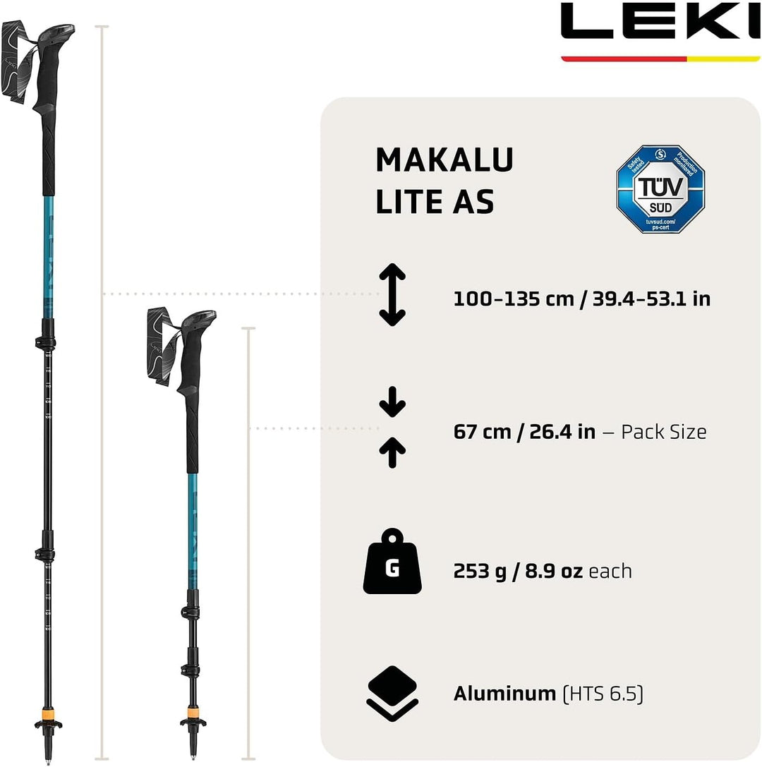 LEKI Makalu Lite AS Wanderstöcke Damen & Herren | leichte, verstellbare Trekkingstöcke aus Aluminium