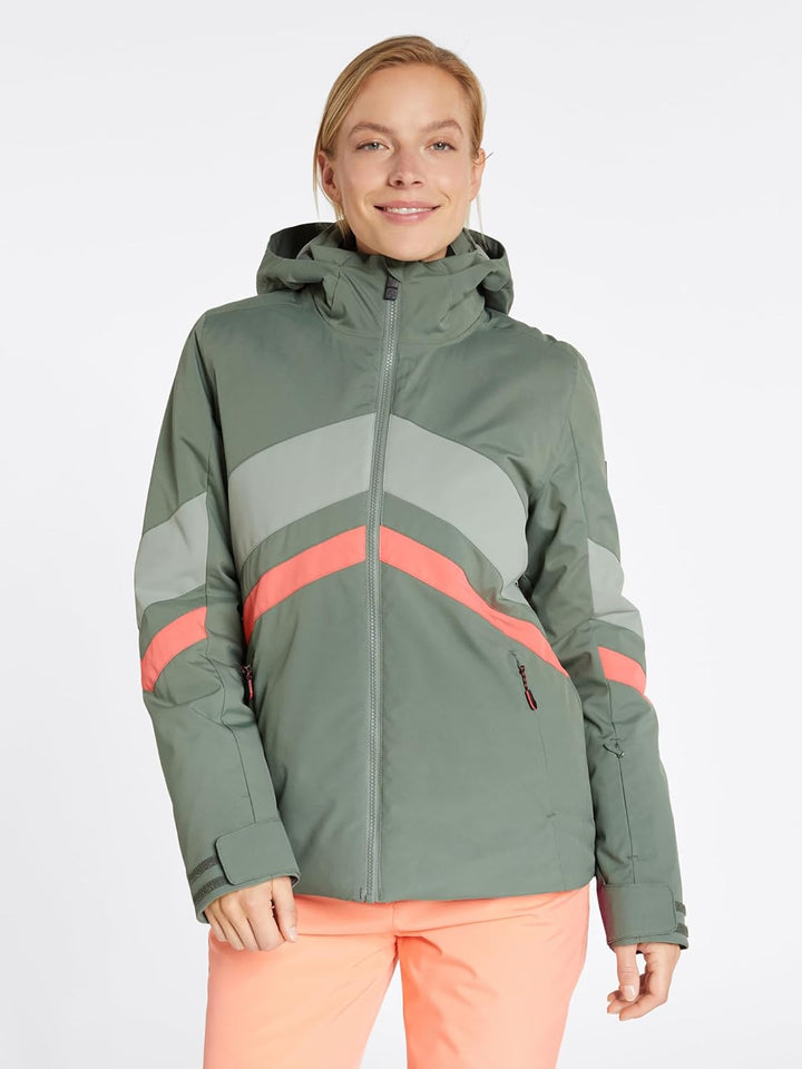 Ziener Damen Telia Ski-Jacke/Winter-Jacke | warm, atmungsaktiv, wasserdicht (1er Pack) 34 green mud,