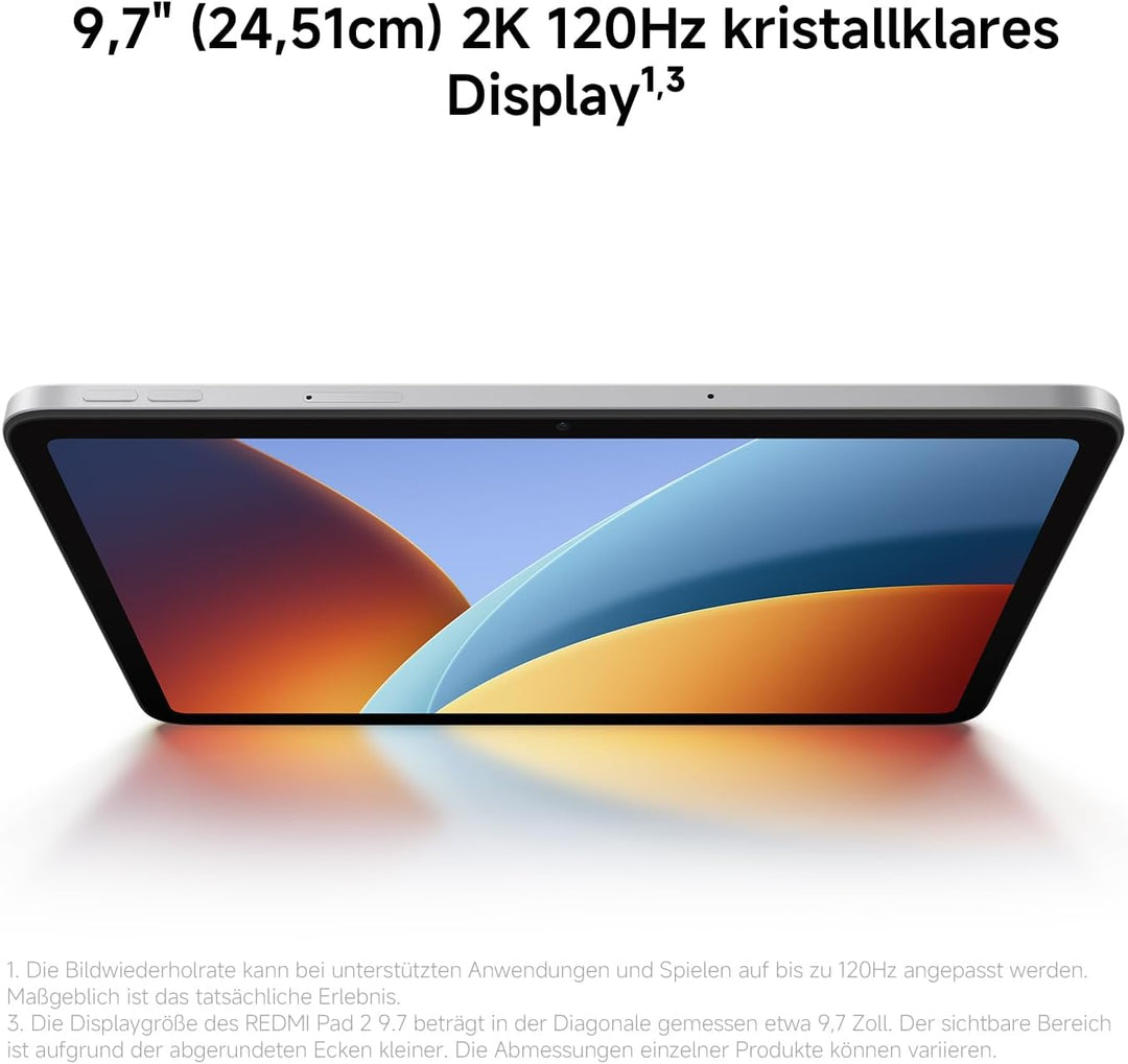 XIAOMI Redmi Pad 2 Tablet 9,7 Zoll, 4GB + 128GB, Snapdragon 6s Gen 2, 2K 120Hz Display, 7600mAh Akku