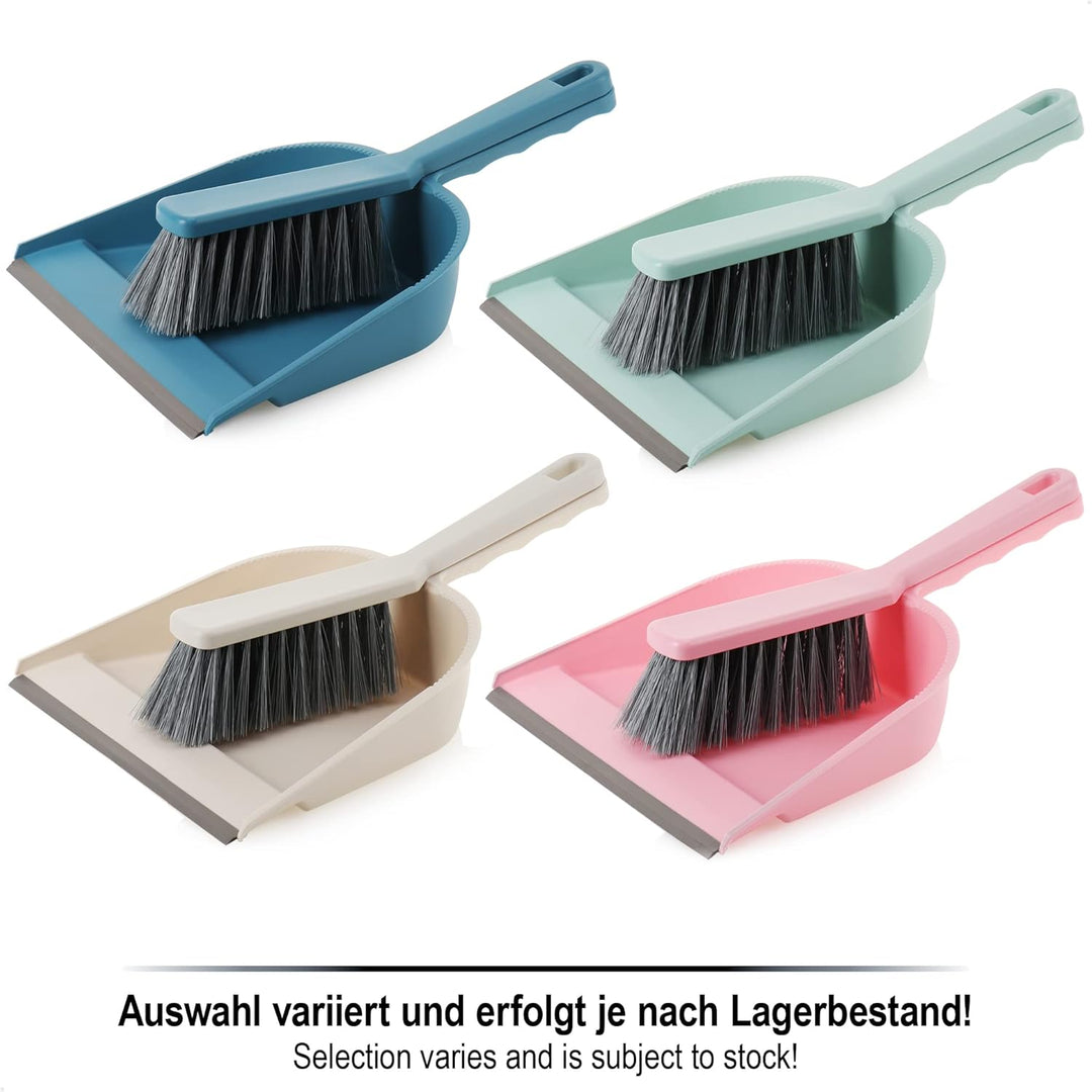 com-four® 4X Kehrgarnitur - Kehrset bestehend aus Handfeger und Kehrschaufel - Handbesen in modernen