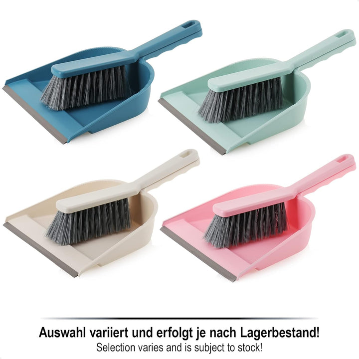 com-four® 4X Kehrgarnitur - Kehrset bestehend aus Handfeger und Kehrschaufel - Handbesen in modernen