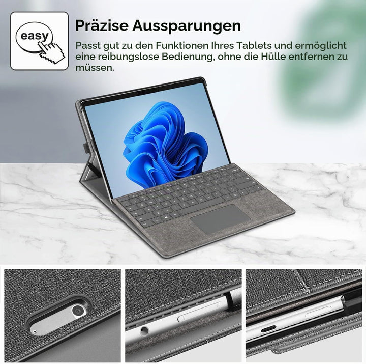 Fintie Hülle für Microsoft Surface Pro 8 13 Zoll (2021) - Multi-Sichtwinkel Hochwertigem Kunstleder