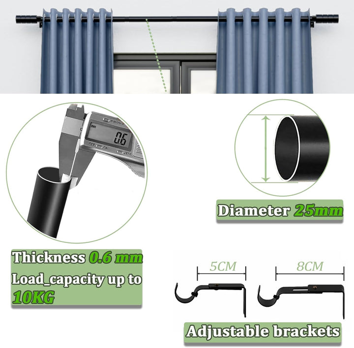 Gardinenstange Weiss Vorhangstange Ausziehbar Gardinenstangen Curtain Rod mit Verstellbaren Halterun