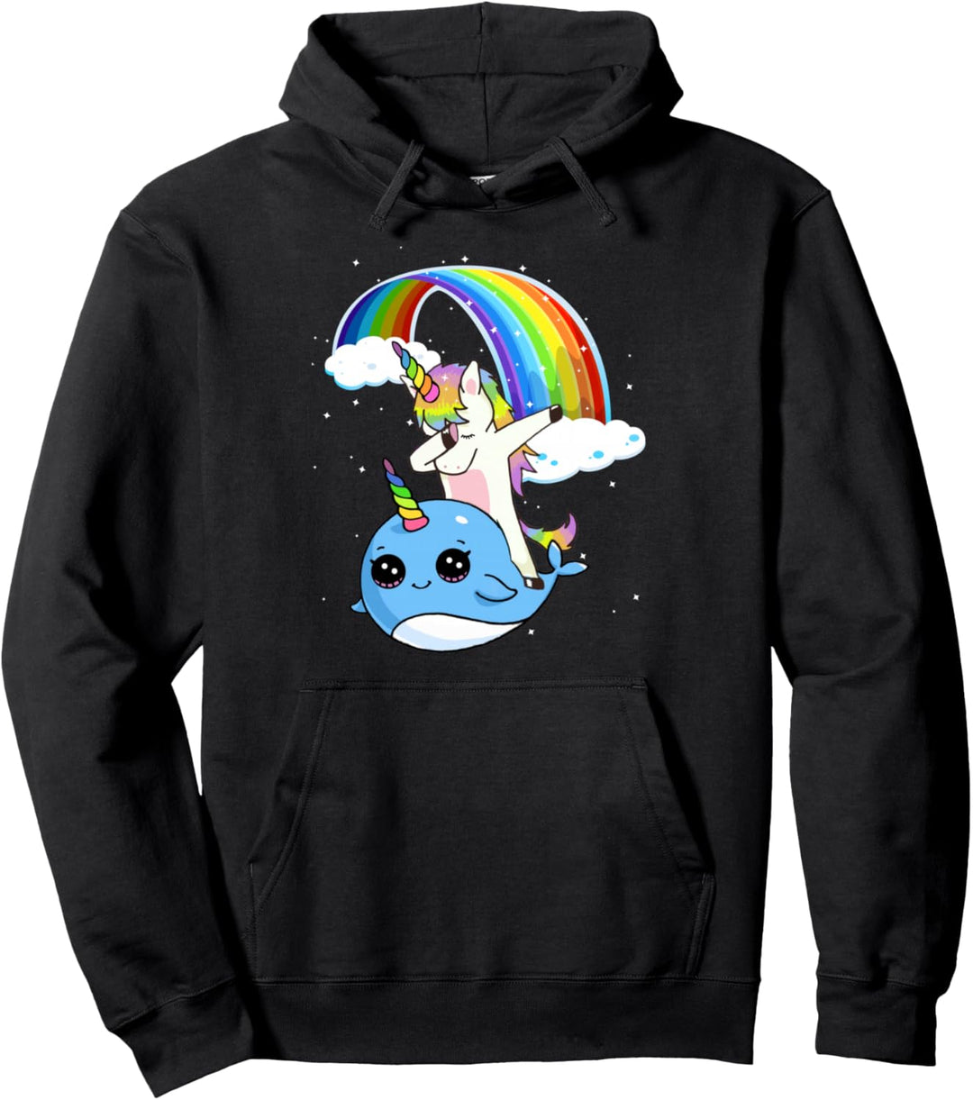 Einhorn Narwal Shirt Dabbing Unicorn Narwhal Rainbow Pullover Hoodie
