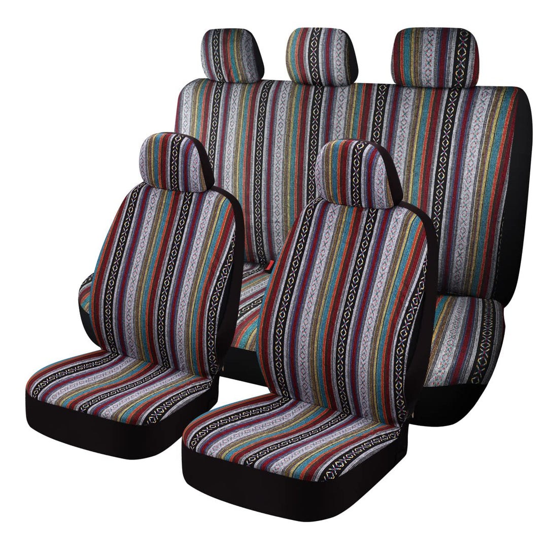 SOBONITO Auto-Sitzbezüge Set Universal,Bohème-Stil,Auto-Sitzschoner,Auto-Schonbezüge,Schweres Decken