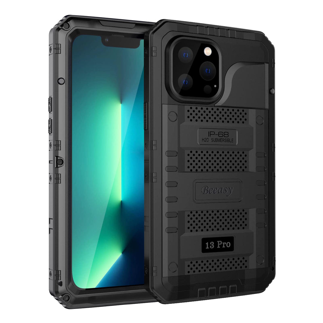 Beeasy für iPhone 13 Pro Wasserdicht Outdoor Hülle (6,1"), Stossfest Panzerhülle Militär 360 Grad Sc